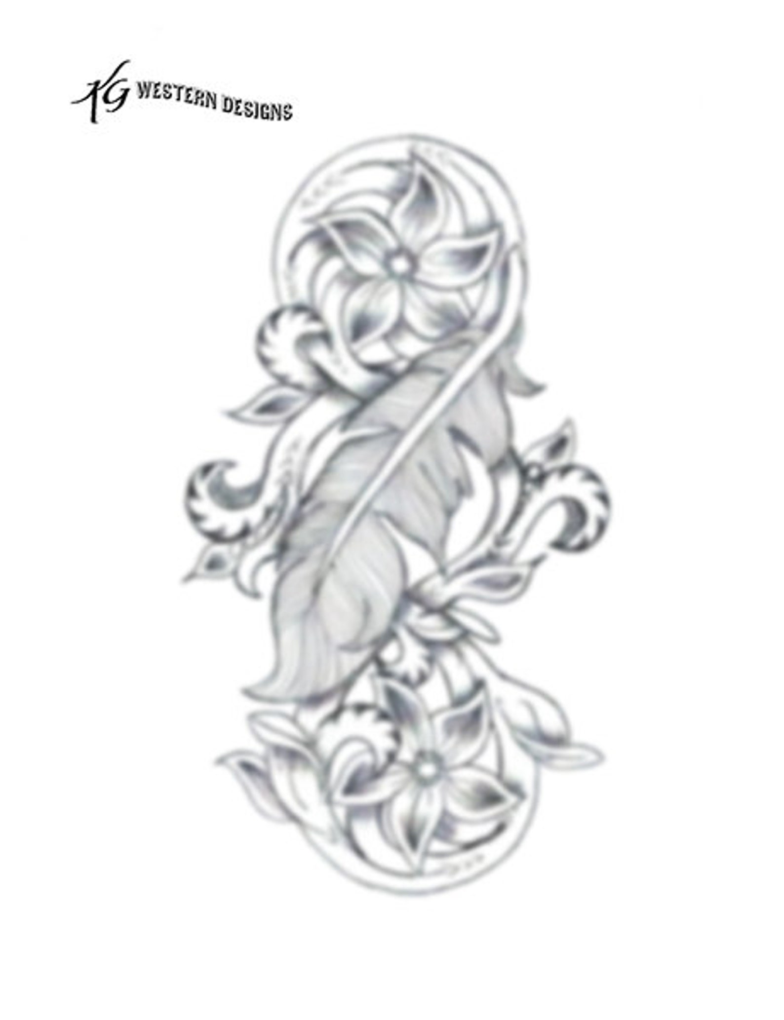 Feather Trace Pattern Leather Tooling Feather-scroll-vines Tracing Design Pattern - Etsy
