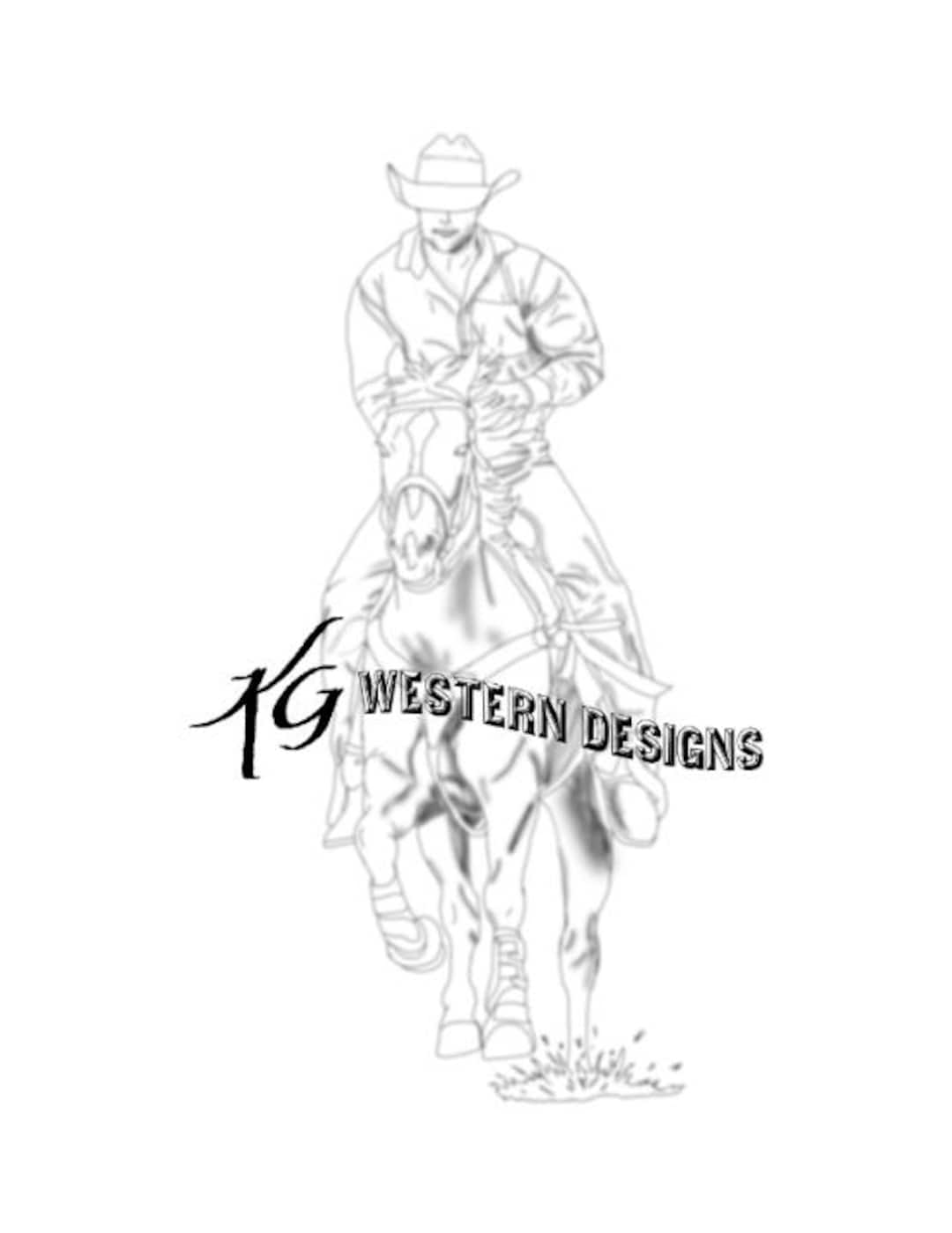 カウボーイと馬、牧場、ロデオのフィギュア彫刻のトレースデザインパターン - Etsy 日本, image size:1080x1399