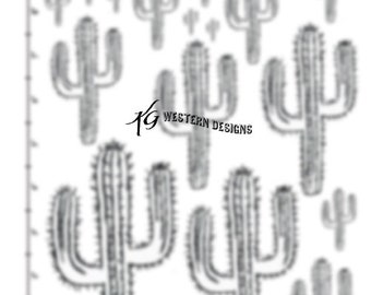 Leather Tooling Element -Southwest Cactus Shape- Design Pattern Size Pack Template