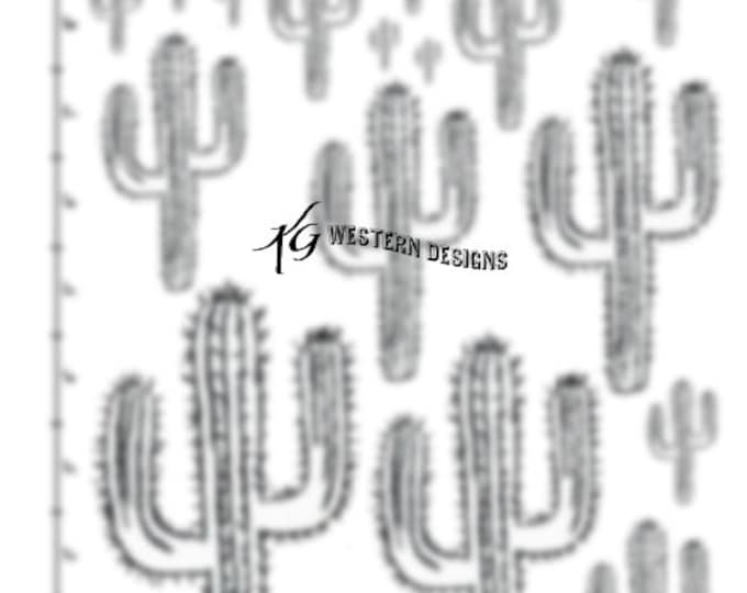 Leather Tooling Element -Southwest Cactus Shape- Design Pattern Size Pack Template