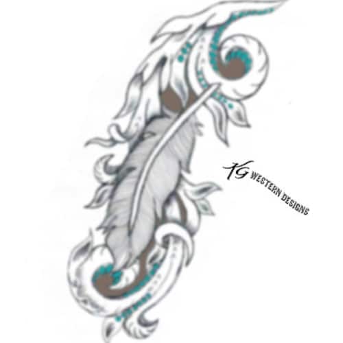 Twisted Feather Floral Tracing Leather Tooling Pattern Design Etsy