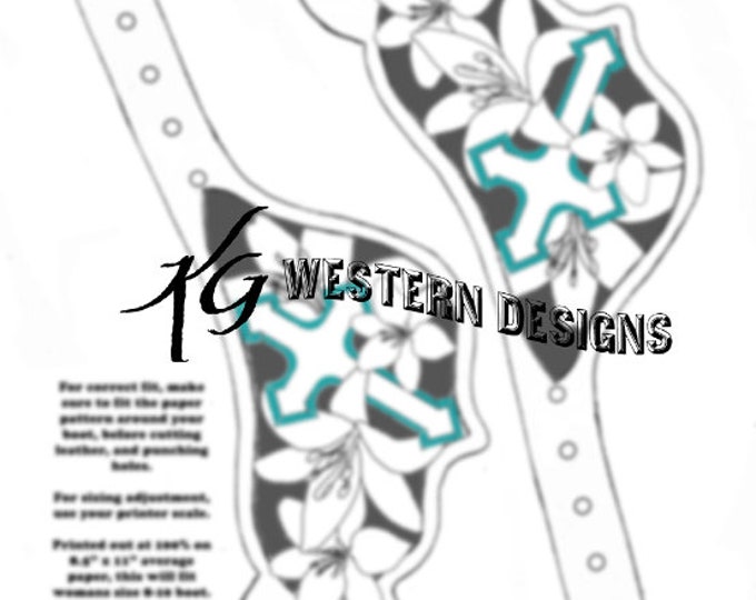 Spur Straps Pattern Template- Leather Pattern PDF- Tiger Lilly's and Western Cross