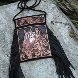 Leather Tooling Pattern- Paint Horse Floral und Vines- Western Design Carving DIY Tcing Pattern