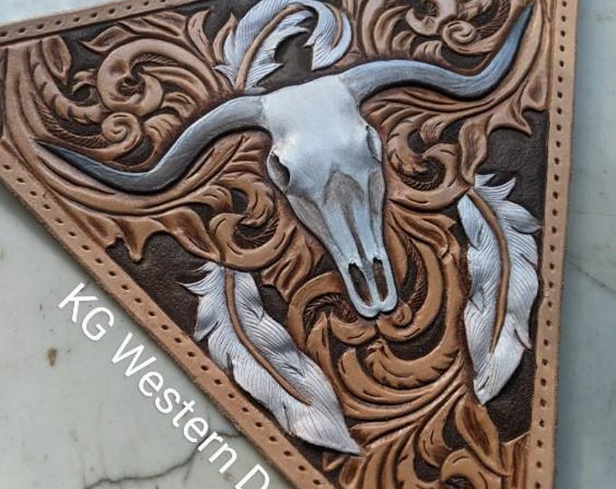 Leather Tooling-Western-Longhorn Cowskull-Vines-Tracing Triangle Design Pattern