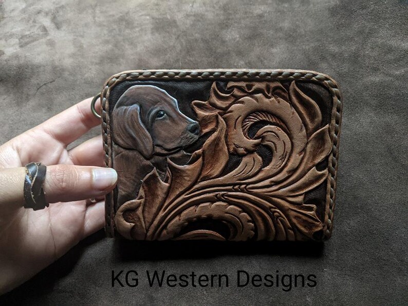 Leather Tooled Wrist Wallet Pocket PDF Pattern Template With Tooling