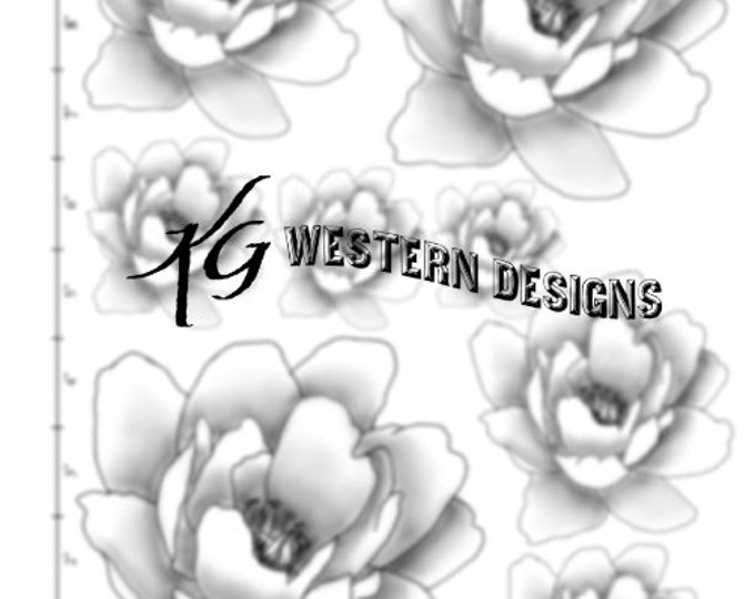 Leather Tooling Desert Flower Size Tracing Design Pattern Pack