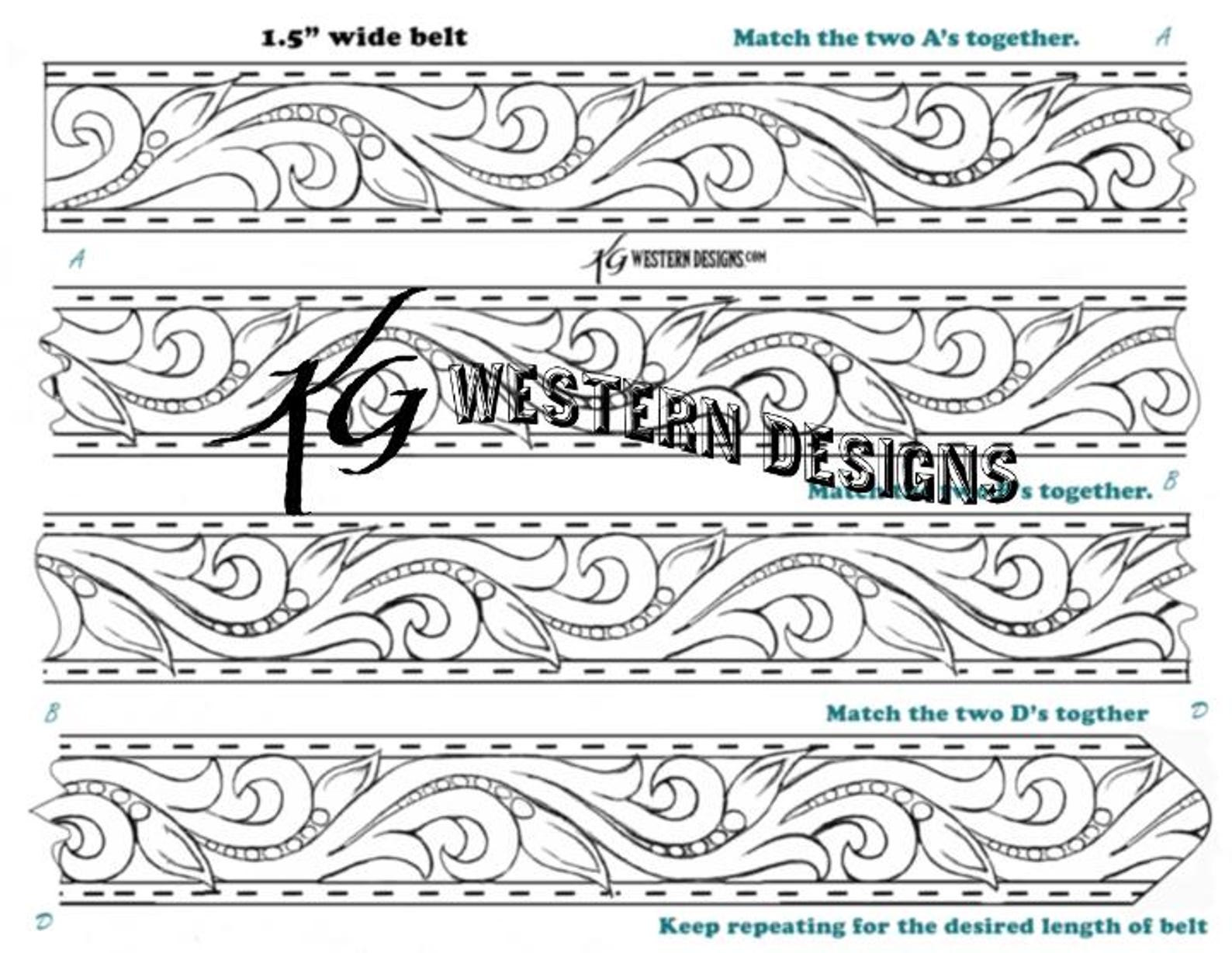 Leather Belt Pattern, Feathers, Vines and Scrolls, Tooling Design PDF ...