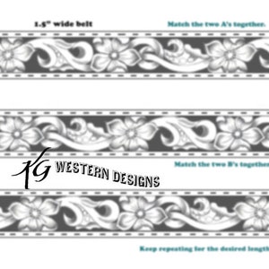 Leather Belt Tooling Flowers and Vines Design Pattern Download