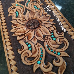 Sunflower-Daisy-Floral-Vines Symmetrical Leather Tooling Design Pattern Download