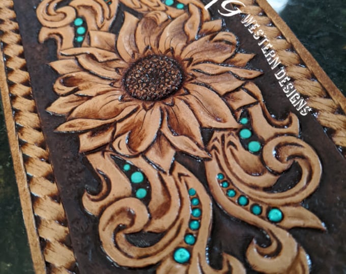 Sunflower-Daisy-Floral-Vines Symmetrical Leather Tooling Design Pattern Download