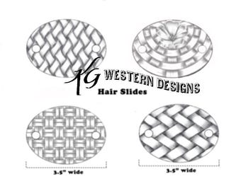 Leather Hair Slides, Clips, Barrettes- 4 Different Basketweave Designs- Pattern Pack Download