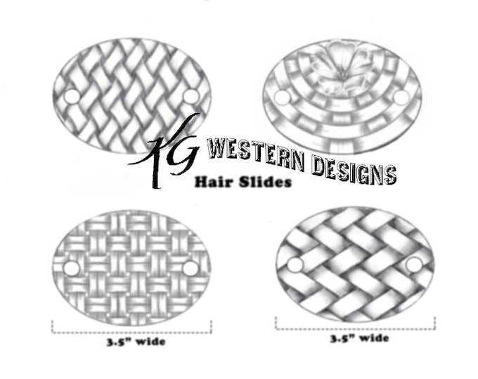 Leather Hair Slides, Clips, Barrettes- 4 Different Basketweave Designs- Pattern Pack Download
