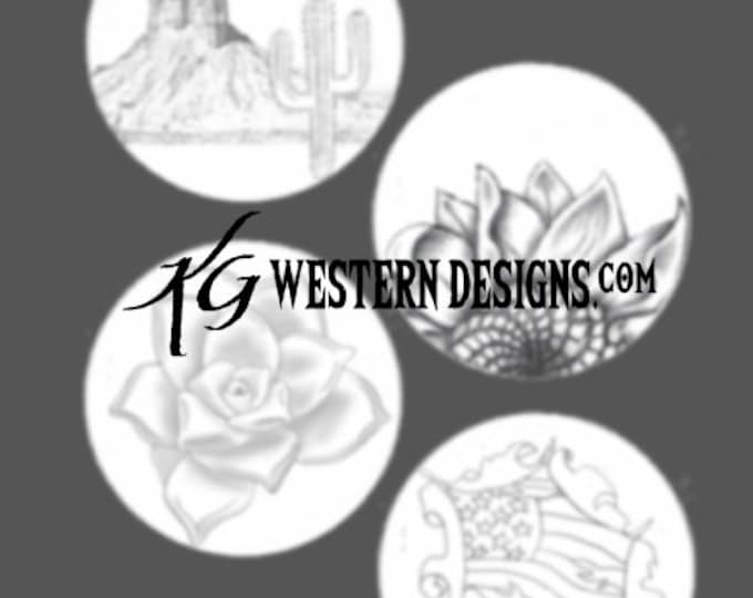 4 Pack Leather Coasters Tooling Pattern Pack Download