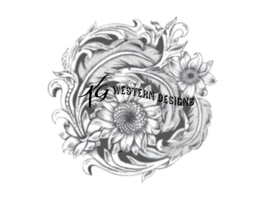 Leather Tooling Feathers-sunflowers-daisy Floral Vines