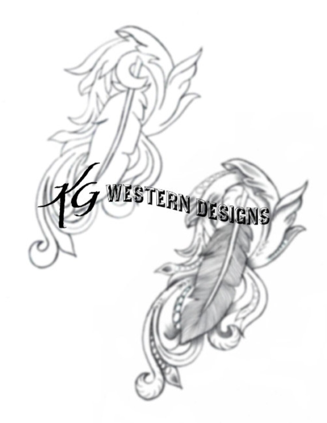 Feather Trace Pattern 3 Pack Leather Tooling Feather-&-vines Tracing Designs Pattern PDF ...