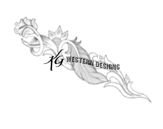 Feather-&-Vines- Leather Tooling Tracing Design Pattern