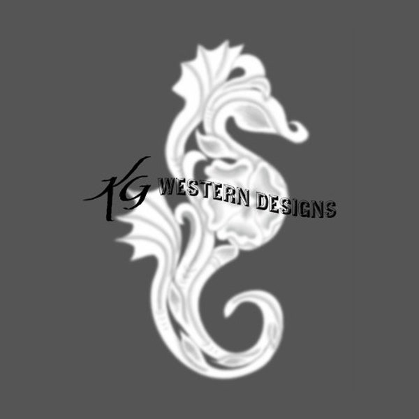 Filigree Seahorse-Western Design Leather Tooling Tracing Carving Pattern