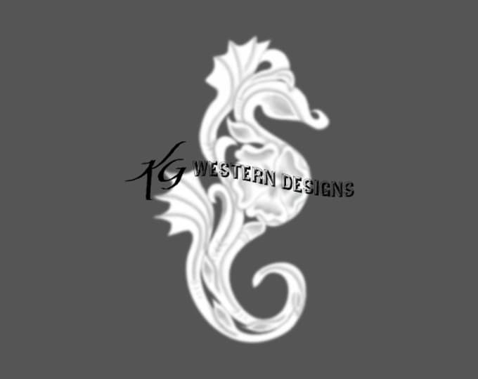 Filigree Seahorse-Western Design Leather Tooling Tracing Carving Pattern