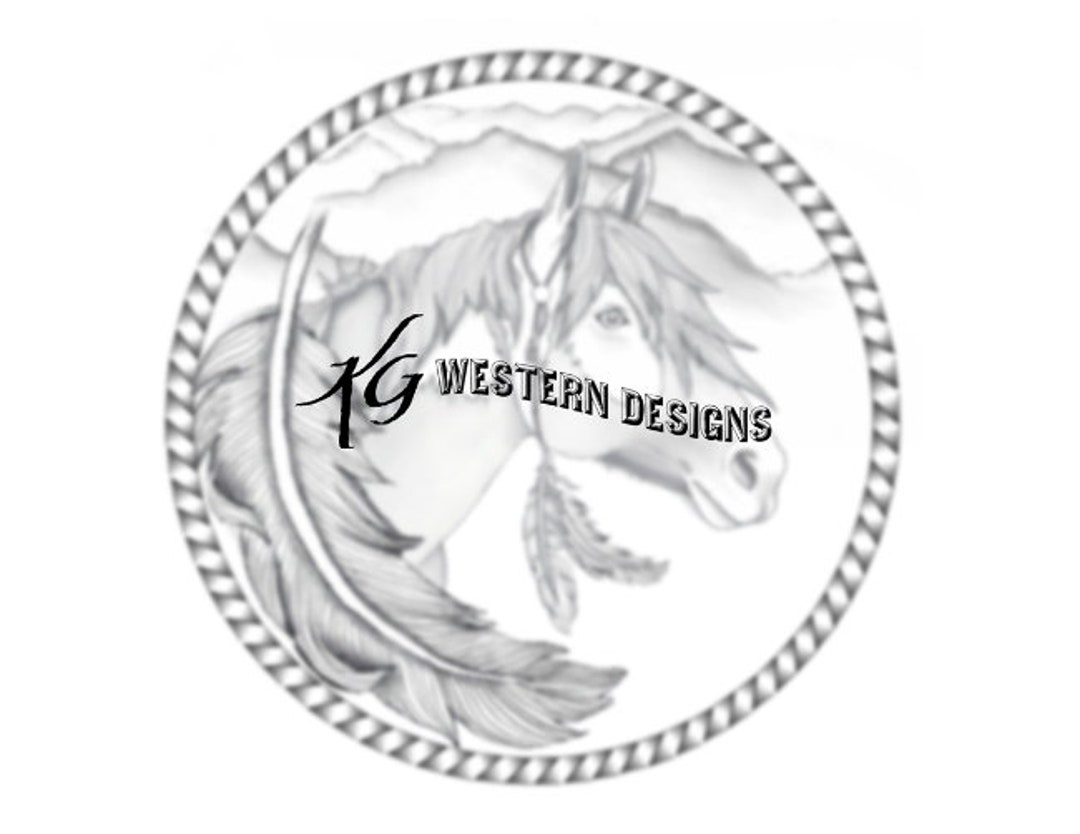 Round Rope Can Purse Native American Paint Horse Carving Leather