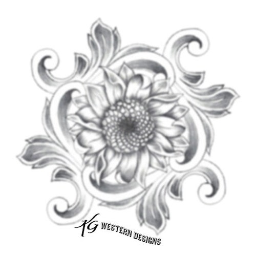 Leathertoolingelement sunflower Design Pattern Pack Etsy