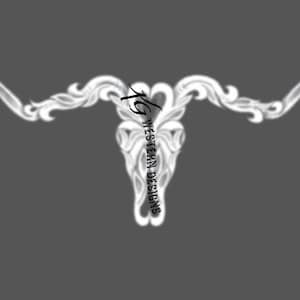 Longhorn Skull -Western Filigree -Leather Tooling, Carving Tracing Design Pattern
