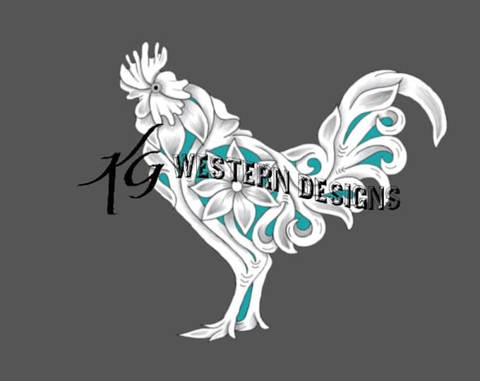 Chicken Shape Filigree Rooster Carving Leather Tooling Tracing Design Pattern PDF