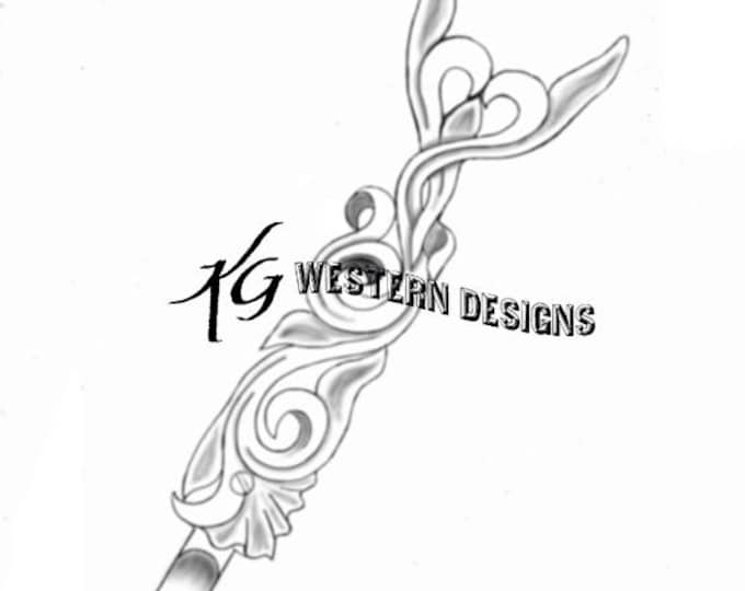 Swivel Knife, Leather Cutting Knife, Vines Filigree, Carving Leather Tooling Tracing Pattern