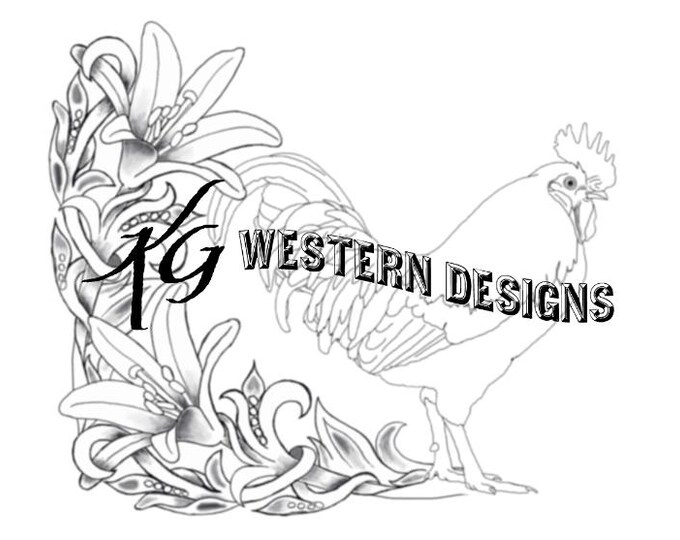 Rooster and Lilly's Floral Flowers Vines Corner Design Tracing PDF Leather Pattern