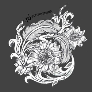 Leather Tooling Feathers-Sunflowers-Daisy Floral Vines- Rope Can Tracing Design Pattern PDF