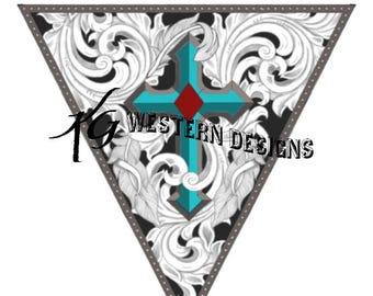 Western Cross-Vines-Leather Tooling- Tracing Design Pattern PDF