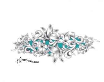 Lilly's and Vines Flower Patch Leather Tooling Tracing Design Pattern