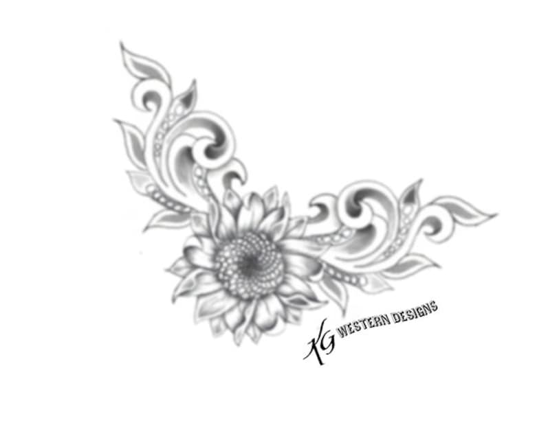 Leathertoolingelement sunflower Design Pattern Pack Etsy