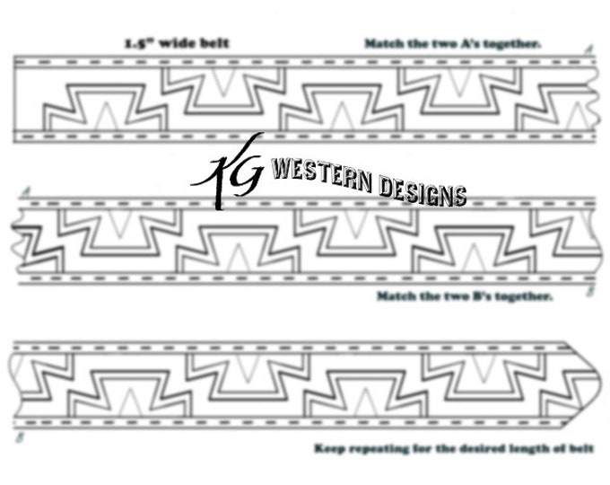Leather Belt Pattern -Southwestern Aztec- Tooling Design Pattern Download