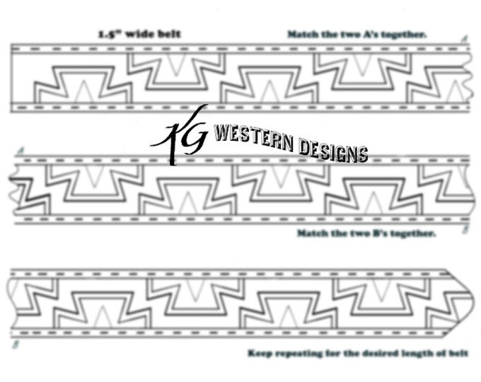 Leather Belt Pattern -Southwestern Aztec- Tooling Design Pattern Download