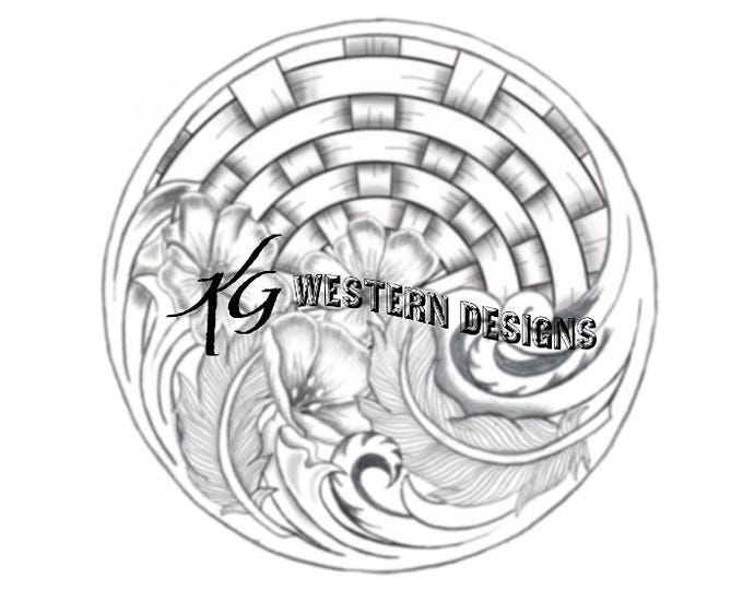 Round Purse-Rope Can- Large Circular Basket Weave - Western Scrollwork and Feathers Carving Tracing Design Pattern