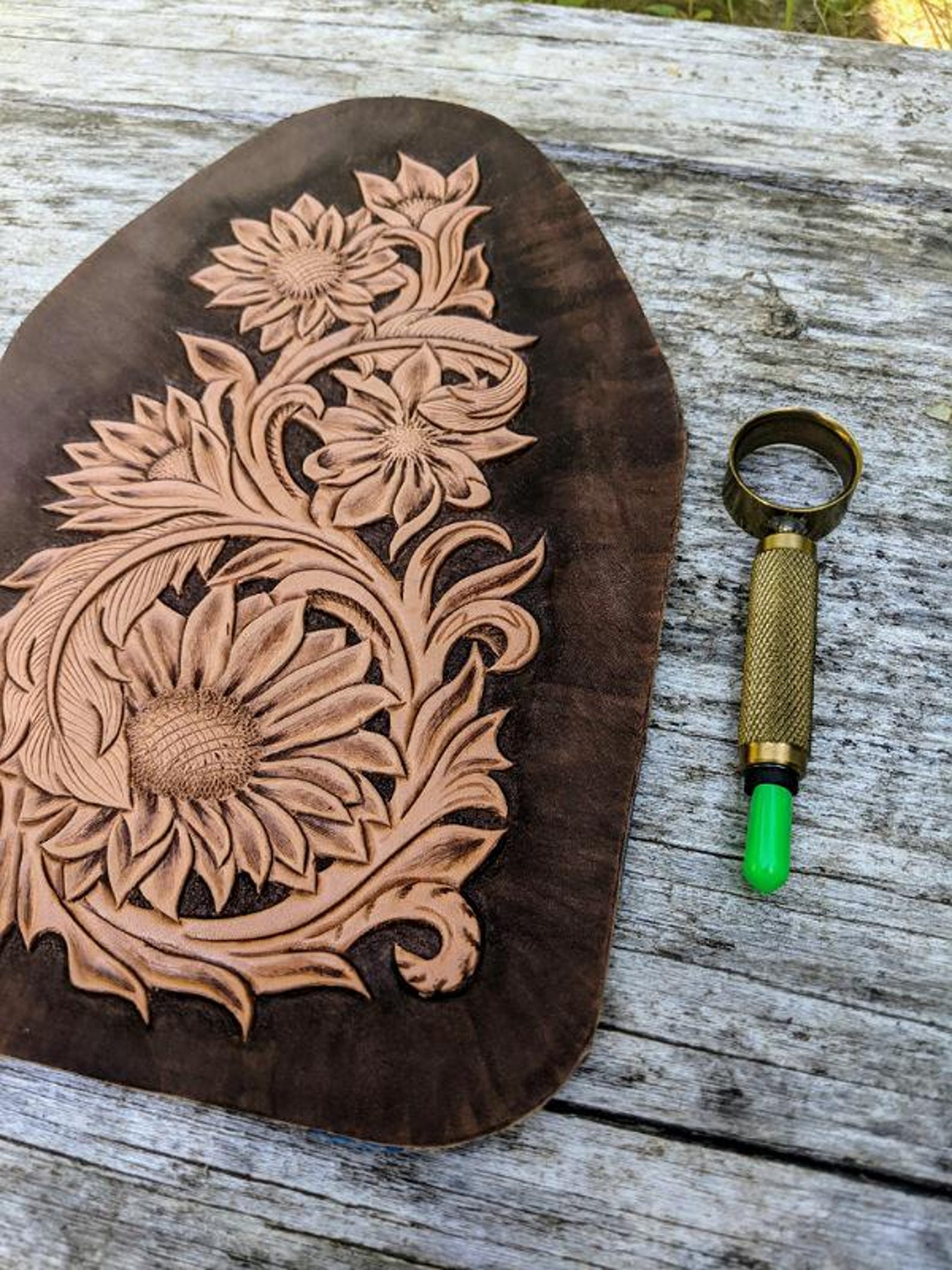 Sunflowers & Feathers Leather Tooling Tracing Design PDF Pattern - Etsy