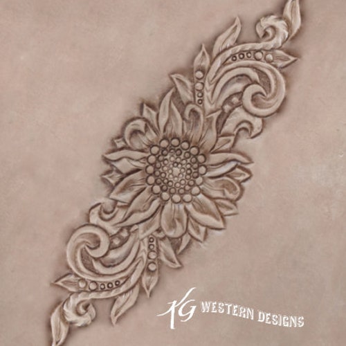 Sunflowerdaisyfloralvines DIY Leather Tooling Design Etsy