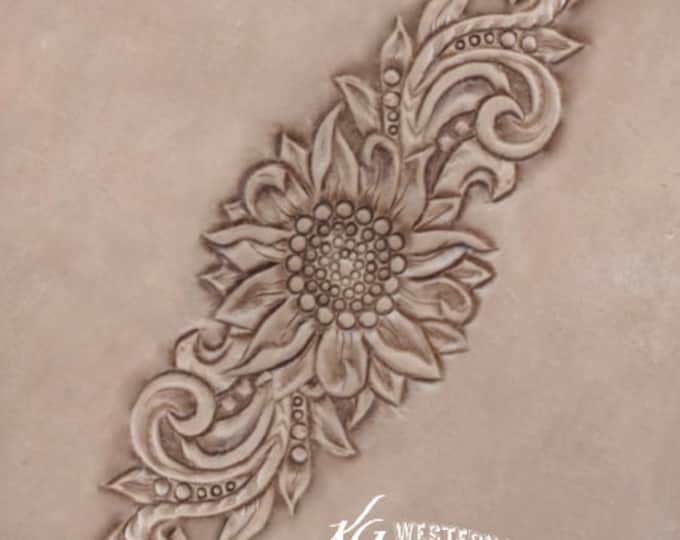 Leather Tooling Pattern Sunflower-Fancy-Vines Tracing Design Pattern Download