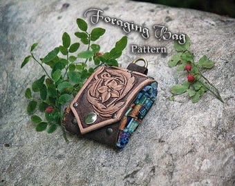 Simple No Sew WRAP PATTERN Leather Folding Minimalist Compact Foraging Belt Pouch Wrap Pattern