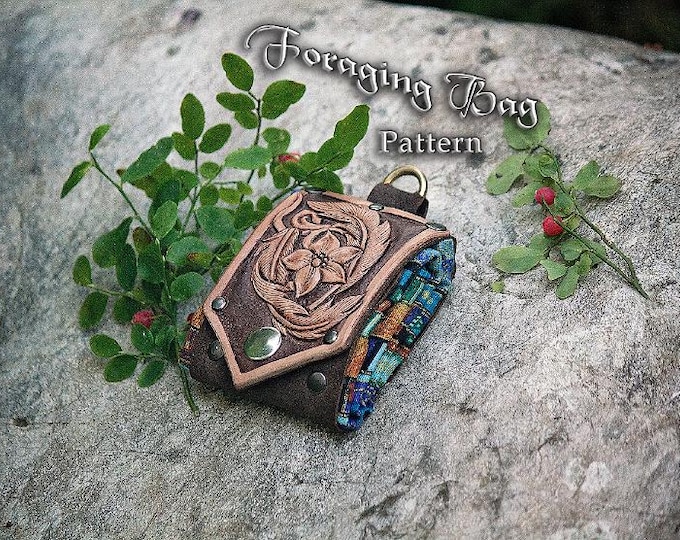 Simple No Sew WRAP PATTERN Leather Folding Minimalist Compact Foraging Belt Pouch Wrap Pattern
