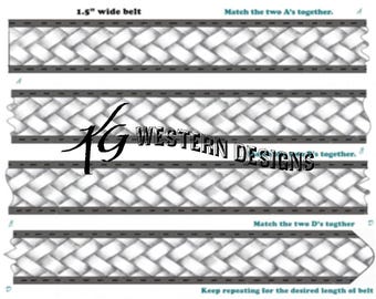 Leather Belt Tooling Basketweave Pattern Design Template PDF Download