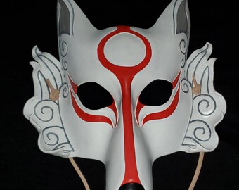 Okami Wolf Mask Etsy - roblox kitsune mask outfit
