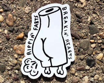 Breakin' Hearts Rippin' Farts Magnet - Funny Magnet - Fridge Magnet - Butt Magnet - Fart Joke - Tool Box Magnet - Refrigerator Magnet