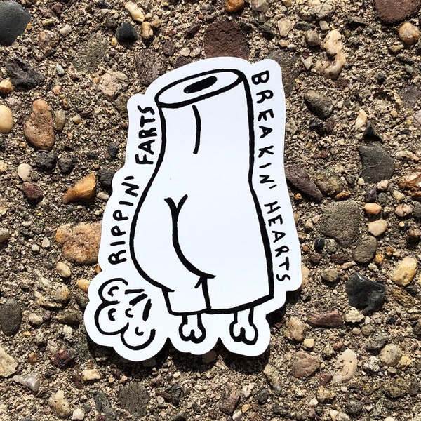 Breakin' Hearts Rippin' Farts Magnet - Funny Magnet - Fridge Magnet - Butt Magnet - Fart Joke - Tool Box Magnet - Refrigerator Magnet