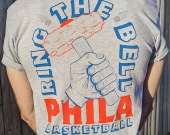 Ring the Bell Sixers T-Shirt - Heather Gray 76ers Shirt - NBA Shirt - Philadelphia Sports Shirt - Philly Sports - Sixers Basketball Shirt