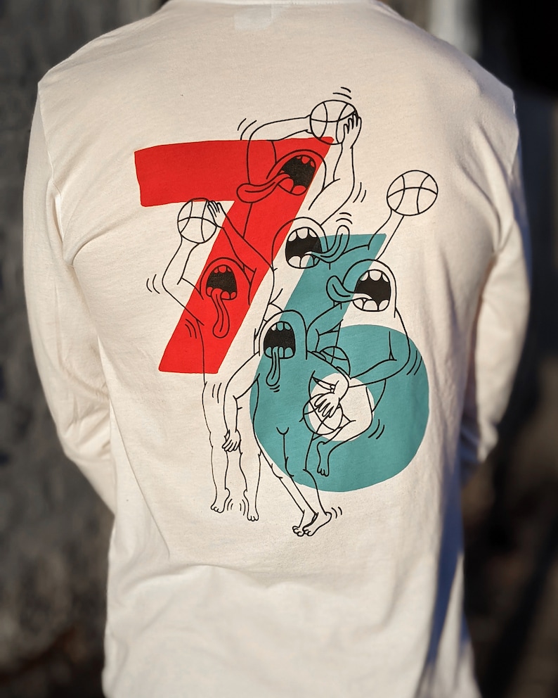 Trust The Process Long Sleeve Shirt White Sixers Basketball Shirt Unique 76ers Shirt NBA Shirt Philadelphia Sports Fan Shirt image 1