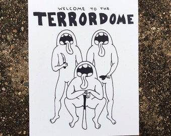 Welcome to the Terrordome 8in x 10in print - Art Print - Corey Danks - Small Print - Philly Artist - Original Art - Illustration