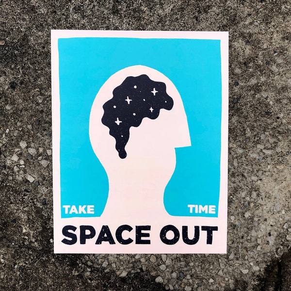 Take Time Space Out 11" x 14" Poster - Mid-Century Design - Minimalist Wall Art - Typography Poster - Modern Decor - Minimal Design
