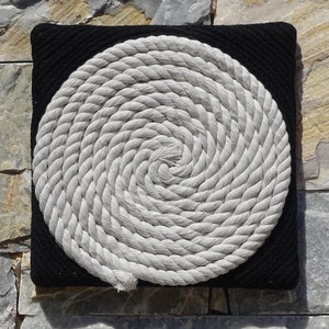 Handmade Fiber Art Wall Hangings, Contemporary Art for Modern Home made of Natural Cotton Rope 8*8 inches
