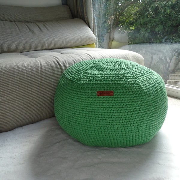 Pouf ottoman au crochet, tailles et couleurs personnalisées, repose-pieds, meubles sur mesure pour le design d'intérieur